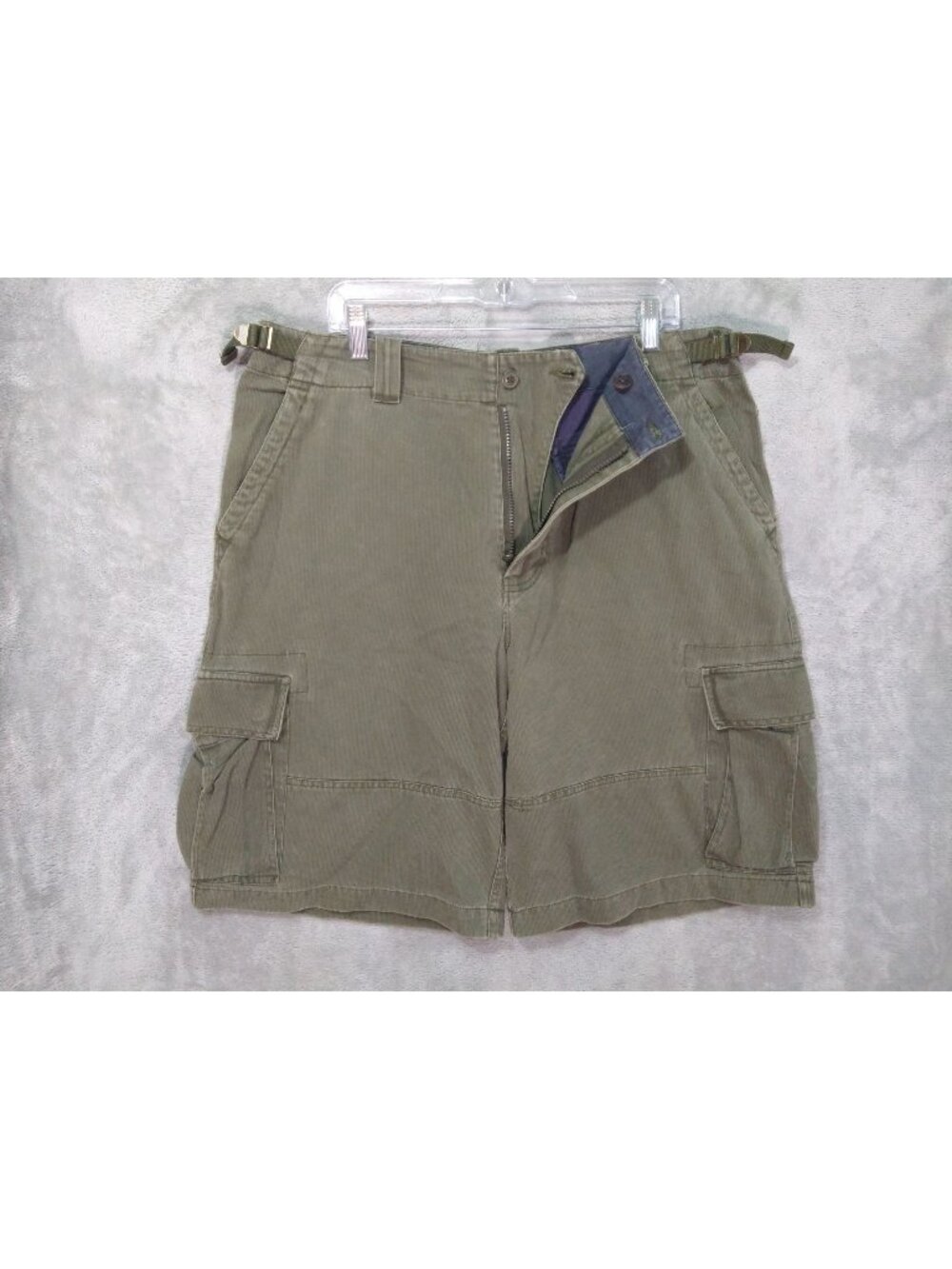 Old Navy Cargo Shorts Mens 36 Olive Green Corduroy Adjustable Flat Front